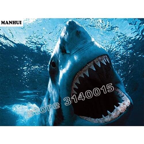 Diy Spuare diamond painting A shark in the sea Mosaic Diamond Cross Painting Stitch diamond paint art mosaic crafts ABC159