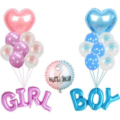 Boy or Girl Balloon Gender Reveal Party Decorations Love Latex Balloons Confetti Gender Reveal Globos Baby Shower Decoration