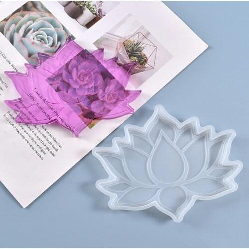 Silicone Crystal Epoxy Resin Mold Irregular Coaster Mat Casting Mould Handmade DIY Crafts Decoration Making Tools Lotus Cushion