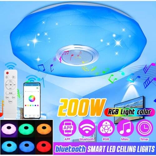 40cm 200W Modern RGB LED Ceiling Lights Home lighting APP bluetooth Music Light Bedroom Lamps Smart Ceiling Lamp+Remote Control