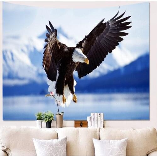 Polyester Printed Wall Hanging Eagle Pattern 3D Printed Living Room Bedroom Decor Wall Tapestry Rectangle Wall Cloth Tapestries