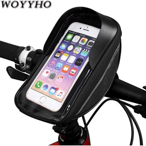 B-SOUL 6.3Inch Touch Screen Bicycle Bags,Bike Head Tube Phone Case Holder,Waterproof MTB Cycling Handlebar Cell Mobile Phone Bag