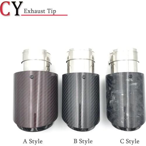 1Piece High Quality Glossy Red/Black Cabon Fiber Exhaust Tip Universal Muffler Pipe 3 layers Exhaust Tip