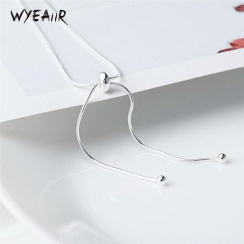 WYEAIIR Temperament Bead Creative Adjustable 925 Sterling Silver Female Necklace