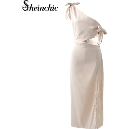 Sexy Midi Strapless Party Dresses Women 2021 Summer Elegant Bow Midi-calf Dress