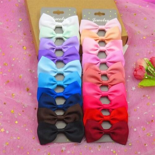 10PCS/Card Lovely 10 Colors Ties Bow Creativity Hairpins For Baby Girls Clip Goth Pins Barrette Scrunchy Kids Hair Accessories