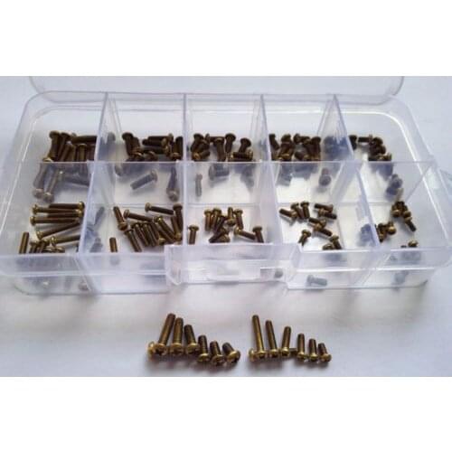 160pcs M2/M2.5 Phillips Round Head Copper Screw Brass Bolt Screws Assortment Set