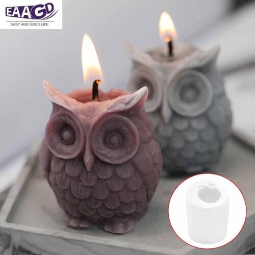 3D Owl Candle Mold - DIY Candle Making Owl Silicone Mould for Cake Decorating Chocolate Fondant Candy Mini Soap Lotion Bar
