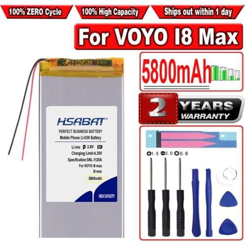 HSABAT 5800mAh Battery for VOYO I8 Max Tablet PC Accumulator 2 wire