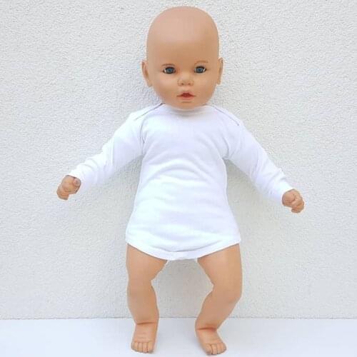 White Plain Long Sleeve Bottom Snap Fit-popping In Badi the zibin