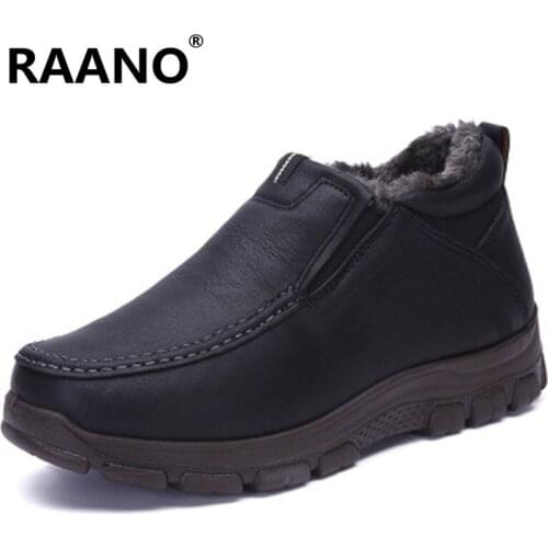 Plus Size 38-46 47 48 Men High Quality Waterproof Snow Boots Warm Fur Plush Man Winter Ankle Boots Father Cotton Shoes Footwear