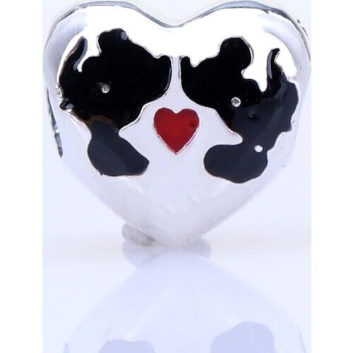 Bewill Authentic S925 Sterling Silver Mickey and Minnie Kiss Beads Fit Original Charms Bracelet Necklace DIY Jewelry Making