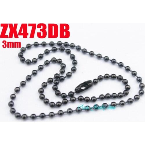 Black color with waist buckle 16"-38" length 3mm ball chain bead chains stainless steel necklace fashion jewelry 20pcs ZX473DB