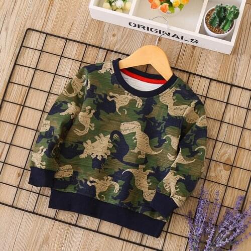 Dulce Amor Kids Camouflage Hoodies 2018 New Autumn Sweatshirts Fall Print Dinosaur Pullover Tops Boys Clothing Drop Shipping