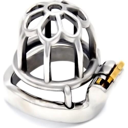 Stainless steel chastity devices cock cage chastity cage bird stretcher penis ring lock adult erotic sex toys for men cock ring