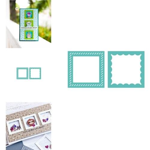 Lace Square Frame Background Cutting Dies Scrapbook Diary Decoration Stencil Embossing Template DIY Greeting Card Handmade 2021