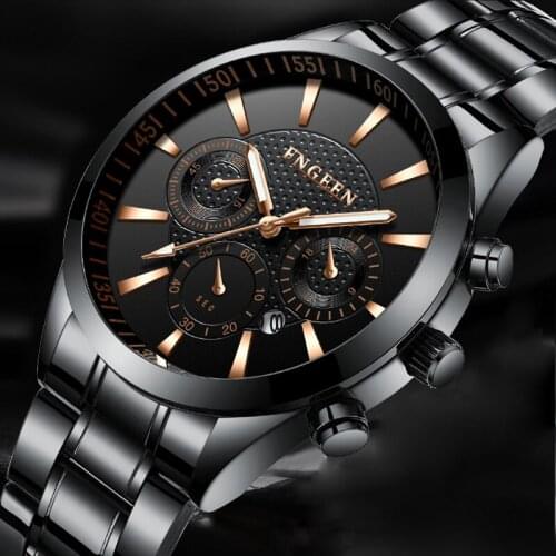 Top Brand FNGEEN Luxury Mens Watch Steel Military Sports Business Male Watches Waterproof Date Quartz Clock Relogio Masculino