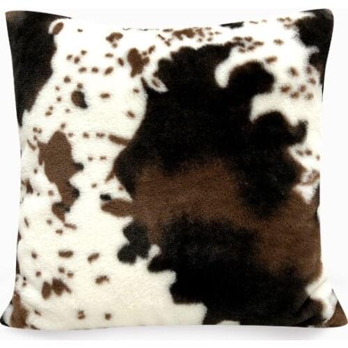 Soft Pillow Cover Cow Pattern Plush Home Decor Cushion Cover Living Room Sofa Decorative Pillow Cases Office Throw Car Pillows