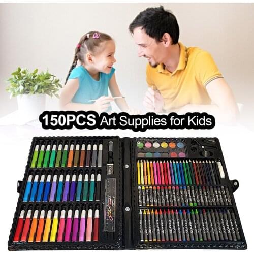 150 PCS Kid Water Color Brush Kit Watercolor Pen Crayon Set Child Painting Art Marker Supplies Tool For Girls Boys Learning Toy