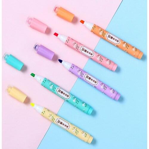 Seal Highlighter Set Creative Mini Color Marker Pastel Flash Pen Office Key Marker Cute School Supplies Colorful Note Pen Set
