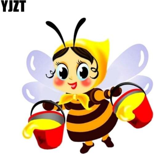 YJZT 15.1CM*15.4CM Lovely Beautiful Bees Decal Personality PVC Car Sticker 12-300700