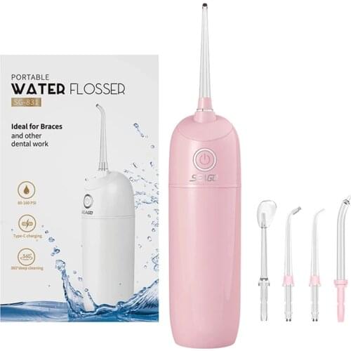 SEAGO Portable Oral Irrigator Rechargeable USB Charge Dental Water Flosser 5 Nozzles Jet Floss Tooth Pick Waterproof IPX7 Teeth