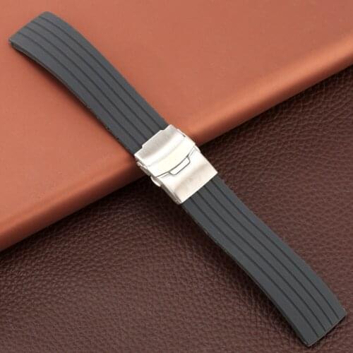 Exquisite Gray Silicone Watch Strap 18mm 20mm 22mm 24mm pasek do zegarka Waterproof Bracelet Watch Band cinturino orologi