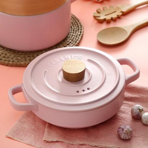 Pink casserole, rice casserole, ceramic casserole, soup casserole, open fire, gas stove, special steamer, high temperature