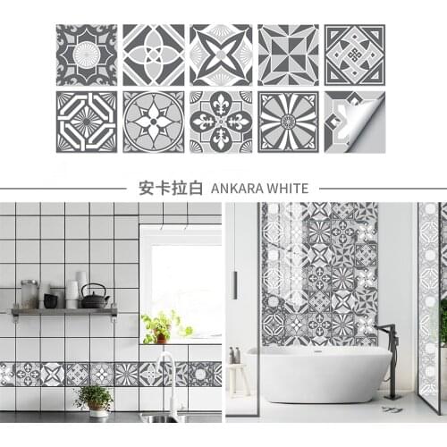 Grey Wall Tile Stickers Peel and Stick Backsplash Self Adhesive Vinyl DIY Living Room Bathroom Kitchen Decor Wall Art Wallpaper