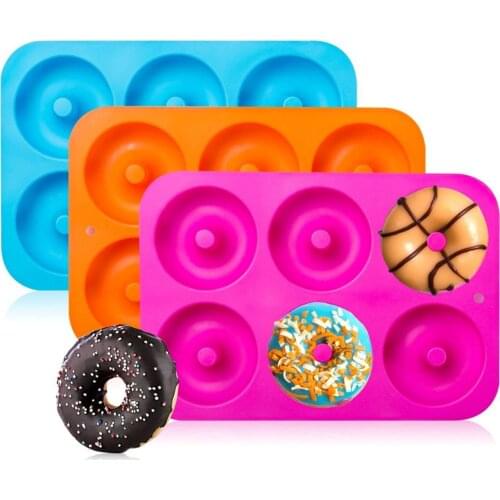 Silicone Donut Baking Pan Nonstick Doughnuts Cake Bagels Mold Sheet Tray Dessert Cake Chocolate Mold Muffin Cups Dishwasher