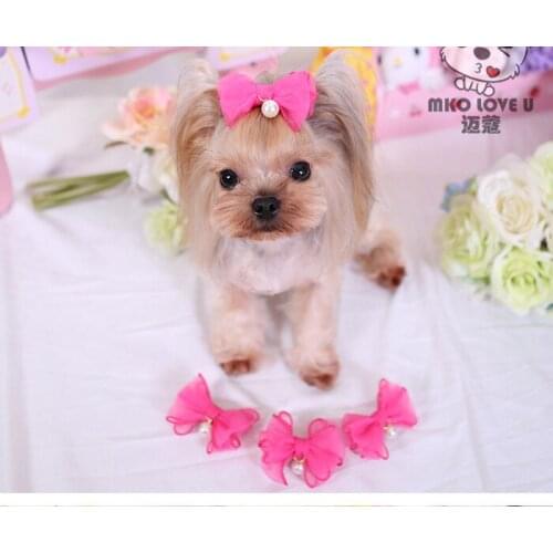 Mix Style Bowknot Varied Colors Handmade Dog Bows Pet Hair Clips Dog hair accessories Pet grooming product 12pcs/lot