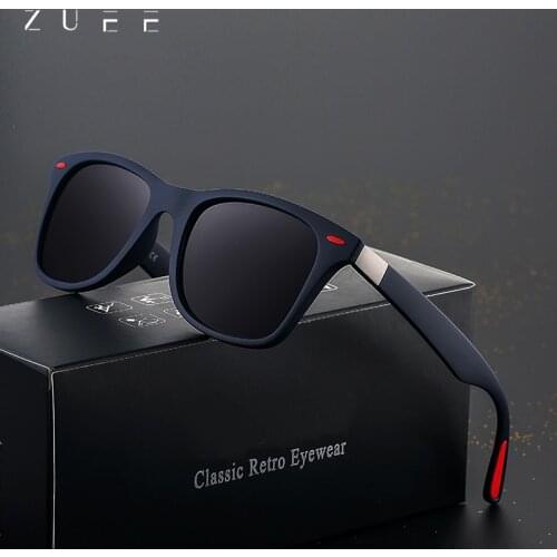 ZUEE Classic Fashion Popular Square Polarized Sunglasses Men And Women Retro Driving Goggles Rivet Mirror