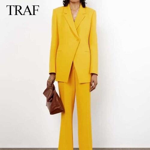 TRAFZA Womens Elegant Pant Suits