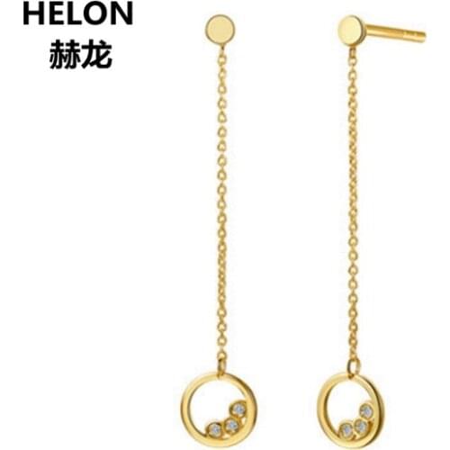 Solid 18k Yellow 100% SI/H Natural Diamonds Stud Earrings Women Engagement Wedding Earrings