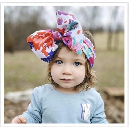 Girls Turban Headband Children Kids DIY Bowknot Headbands Baby Cotton Bow Headwraps Hair Accessories Hair Bands Bandana