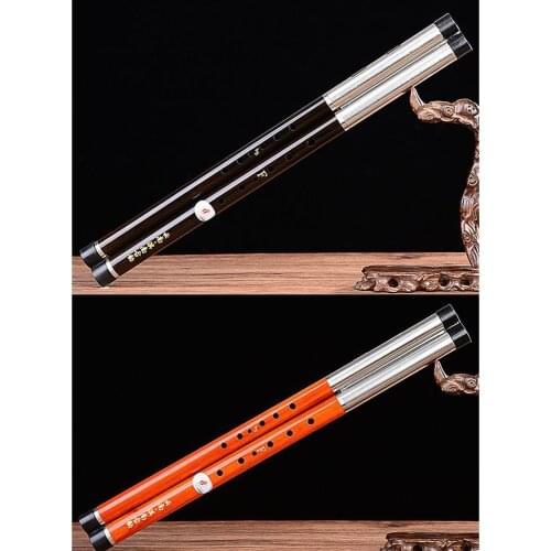 High Quality Ebony Two Pipes Cross-blast Professional Performance Bawu F/G Tone Flute Ba Wu Music Instrument