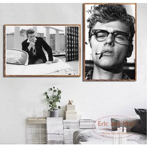 Jame Dean Smoke Cigarettes Movie Star Art Painting Vintage Canvas Poster Wall Home Decor