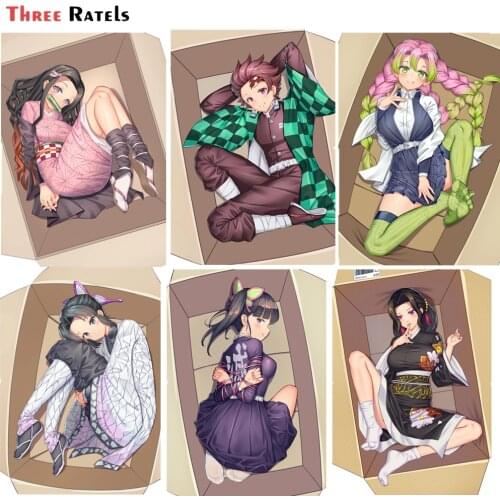 Funny Parcel For 3D Anime Kimetsu No Yaiba Sticker Waterproof PVC Skateboard Luggage Motorcycle Guitar Kid Boy