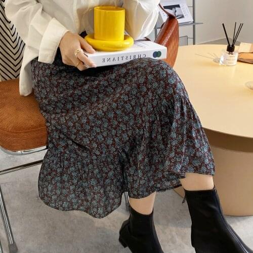 Literary Wind Pendant Feeling Broken Flower High-waisted Skirt Women 2021 Spring Summer Long Fishtail Skirt Female