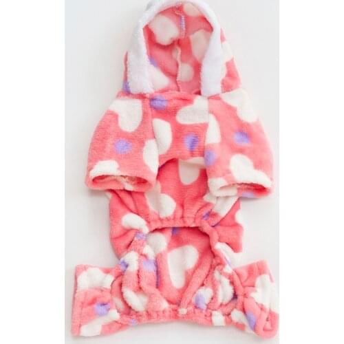 Winter Dog Jumpsuits Puppy Hooded Clothes Poodle Pajamas Warm Plush Rompers Onesies Costume For Small Medium Dogs