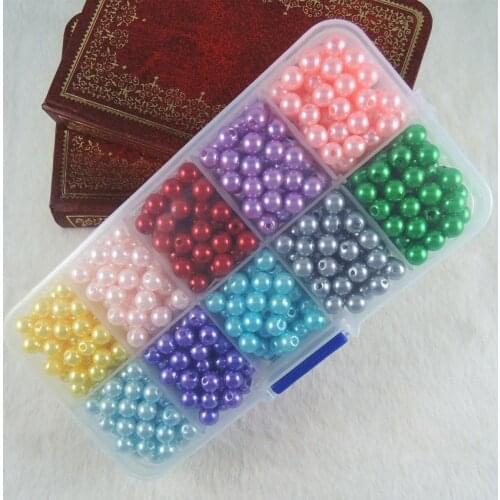 2016 New 6mm 10colors/box ABS Imitation Pearls Beads, diy Acrylic beads, Kids necklace bracelet Jewelry Making Accessories HZ-28