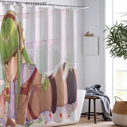 3D Print Bikini Girl Shower Curtain Waterproof Bathroom Curtain With Hooks Home Decor Green Hair Girl Bath Curtains For Bathroom