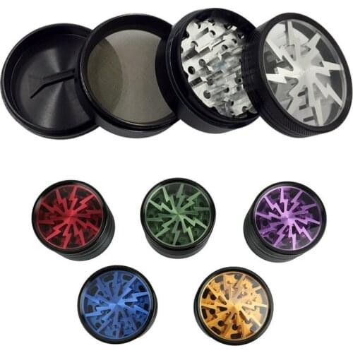 63mm 4 Layers Lightning-shaped Smoking Weed Herb Grinders Tobacco Cigarette Crusher Shredder Dry pipe and accessories 880986