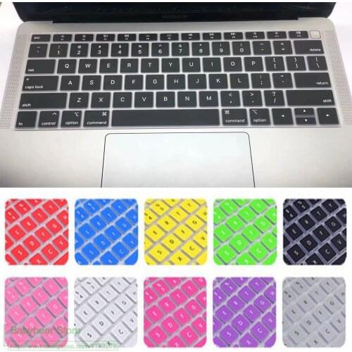 English US Silicone keyboard Cover for 2018 macbook air 13" 13.3 A1932 With Touch ID Protector Macbook Air13 A 1932 touchbar