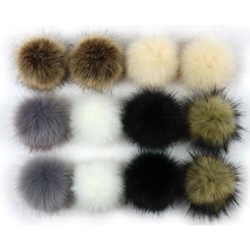 Big Pompon Ball Imitation Fox Fur Fluffy Pompom with ties fits Clothing Bags Key chain Mobile phone Accessories 20pcs GR110