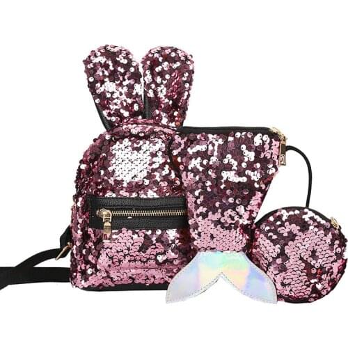 Children 3pcs/set Sequins Backpacks Teenage Girls Shining Travel Large Capacity Bags Glitter Rucksack Party School Bags Bagpack