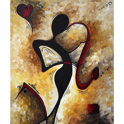 Canvas art abstract woman oil painting For The Love Of Music Hand painted artwork modern picture for home decor High quality