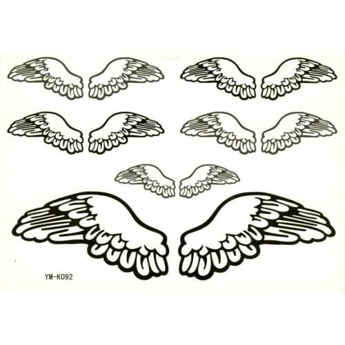 Wings waterproof temporary tattoos men women diamond flash tattoo stickers black cat fake tattoo sleeves sexo makeup
