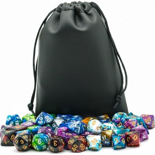 Poludie 6 Sets 42 Pcs DND Dice Set Color Mixing Polyhedral Dice D4 D6 D8 D10 D% D12 D20 for Role Playing Game RPG MTG D&D Dice