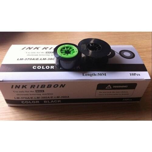 Max Letatwin Black Ferrule Printing Machine ABS Ink Ribbon, HLK-IR300B for Max Lettering Machine